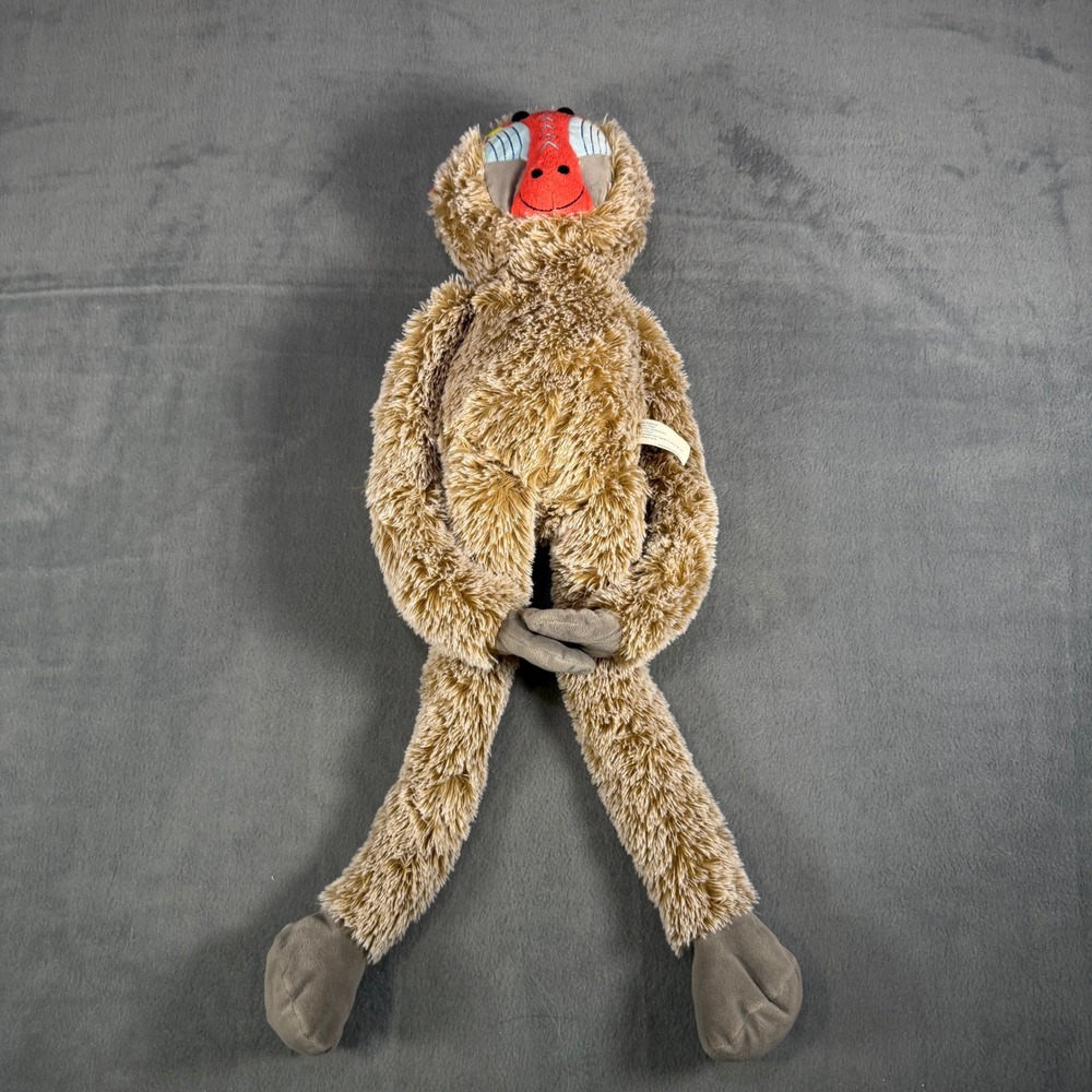 Walmart Hanging Baboon Plush Monkey Brown Shaggy Mandrill Stuffed Animal 22 Inch